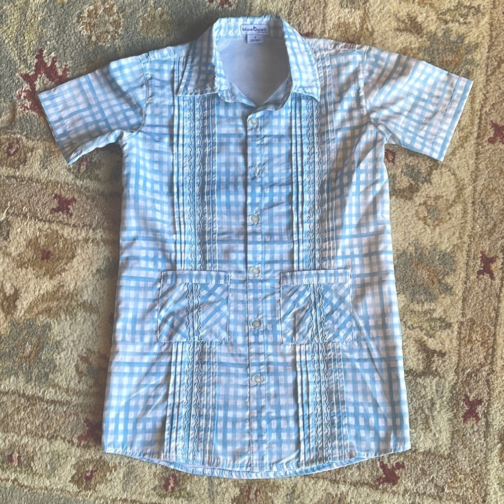 Blue Quail guayabera fishing shirt dress size 6